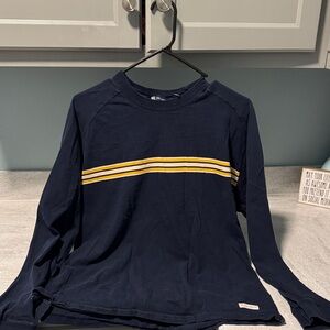 American Eagle Outfitters Dark Blue Long Sleeve with Yellow Accents